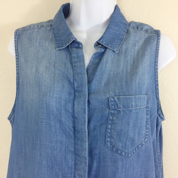 Beach lunch lounge Chambray Dress Size M - Picture 5 of 8